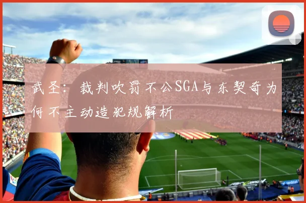 武圣：裁判吹罚不公SGA与东契奇为何不主动造犯规解析